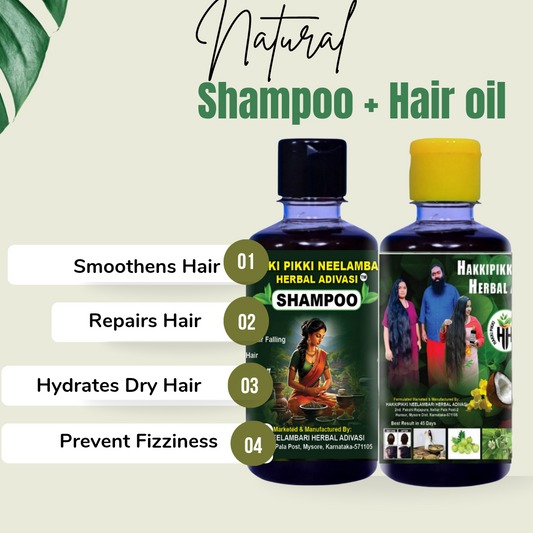 250ml hair oil  250ml shampoo combo